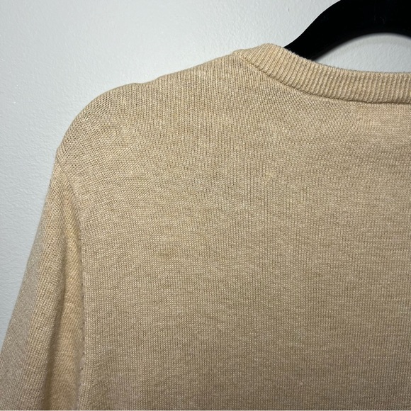 Merona Neutral Beige Tan High V Neck Wool Blend Sweater Men's Size M - Picture 8 of 10